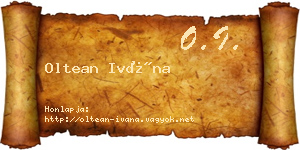 Oltean Ivána névjegykártya